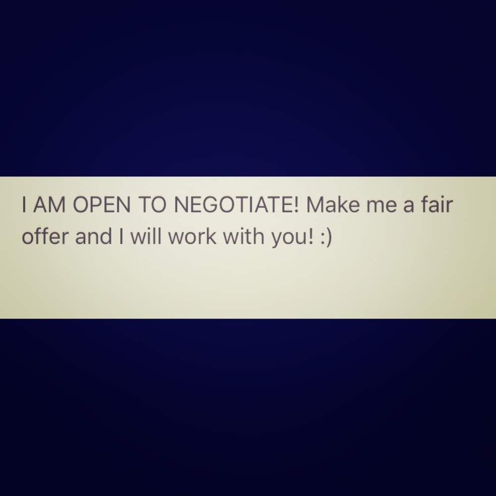 I will negotiate with you!